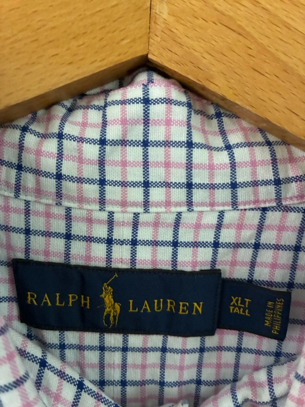 Polo by Ralph Lauren White Button-Down Shirt with Blue and pink Plaid Xl Tall